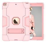 Coque pour iPad Mini 4/5e génération avec béquille, Durable, résistante aux Chocs, Rigide Hybride à Trois Couches (Or Rose)