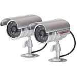 Properav Dummy CCTV Camera Outdoor, Fake Security Cameras Aluminium – 2 Pack