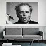 Canvasmålning Poster Jack Nicholson Cigarr Foto Svart Vit Väggkonst Ingen Ram (40*60cm) Betterlifefg