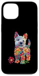 Coque pour iPhone 13 West Highland White Terrier Fleur