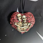 Love Everlasting Skeleton Roses Hanging Ornament Decoration Gothic Romance Gift