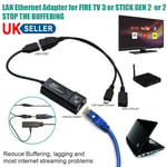 For Amazon Fire Stick 4K OTG Cable Adapter USB to Ethernet LAN Internet Cable UK