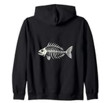 Fish Skeleton | Ironic Ocean Life Funny Fish Bones Nautical Zip Hoodie