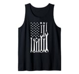 Tool Wrench Mechanic American Flag Auto Car Repair Garage Tank Top