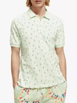 Scotch & Soda Mini Palm Print Polo Top, Mint