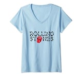 Womens Official The Rolling Stones HD Tongue Logo V-Neck T-Shirt