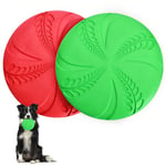 Nobleza Frisbees pour Chien, 2 PCS Disque Chien, Jouet Interactif Frisbee, Disque Volant en Caoutchouc pour Jeux Sport Exercice Activité et Jeu en Plein, Rouge & Vert