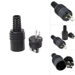 Docking Plug 2 Pin Black DIN Plug Power Audio Lamp Signal Plug Adapters