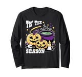 Halloween Pumpkin Witch Cauldron Spooky Season Costume Party Long Sleeve T-Shirt