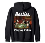 Dogs Playing Poker Bosties Bostie Boston Terrier Terriers Zip Hoodie