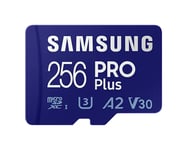 Samsung Pro Plus, 256 Gb, Microsdxc, Klass 10, Uhs-I, 160 Mb/S, 120 Mb/S