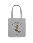 Le Fabuleux Shaman 'Je suis catman' Tote Bag, Flecked grey, Western