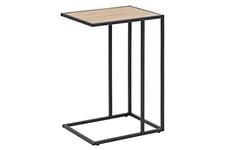 AC Design Furniture Jörn Portable Laptop Table for Sofa, Small Side Table, Wild Oak Look and Black Metal, H: 63 x W: 43 x D: 35 cm, 1 Unit