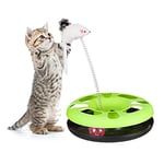 Relaxdays 10023896_53 Relaxdays Jouet pour chat avec souris, boule et clochette Vert