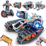 HOGOKIDS 5 in 1 Technic Robot Building Set with LED Light - APP & Remote Cars RC