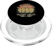 Janvier 1950 Cadeau Anniversaire Janvier 1950 75 ans Homme PopSockets PopGrip pour MagSafe