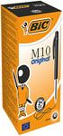 BIC M10 Original Stylos-Bille Rétractables Pointe Moyenne (1,0 mm) - Noir, Boîte de 50