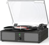 Record Player Vinyl Player with Built-In Speakers, Bluetooth Turntable Belt-Driv