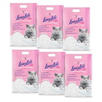 Cat&Rina LongLife Lot de 6 boîtes de litière pour Chat en Silicium de 5,5 L cad. Litière Chat avec Cristaux de Silicium. Lot de 6 Mois de Sable pour Chats hypoallergénique et bactériostatique.