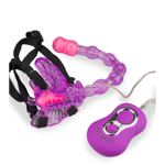 Triple stimulation wearable butterfly vibrator