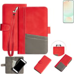 PROTECTIVE CASE FOR Samsung Galaxy S24 FE RED, GREY SMARPTHONE COVER WALLETCASE