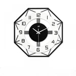 Sunxury - Horloge Murale Design Moderne en Métal et Bois avec Cadre Géométrique Décoration Murale Pendules Murales Silencieuse pour Cuisine, Bureau,