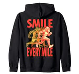 Smile Every Mile Funny Full Marathon Runner Monkey Running Zip Hoodie