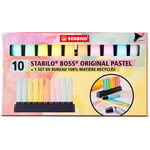 Surligneur STABILO BOSS ORIGINAL - Set de bureau x 10 surligneurs 100% pastel