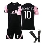 Fotbollssats Fotbollströja Träningströja för nr 10 Neymar Pink Rosa barn 22 (120-130 cm)