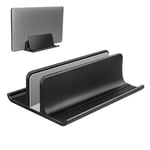 VAYDEER Vertical Laptop Stand Holder 3 in 1 Space-Saving Adjustable Desktop Aluminum Upright Rack for MacBook Pro Air, iPad, Notebook, HP, Dell, Microsoft Surface, up to 17.3" -Black