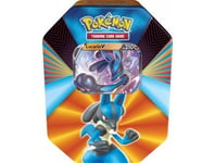 Pokebox Lucario V - 210 Pv - Carte Francaise A Collectionner Pokemon - Boite Metal Bleu Puissances-V