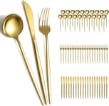 Evanda Gold Cutlery Set 60 Piece Service for 20, Titanium 2. 60 Pieces B 