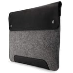 MegaGear Étui en Cuir véritable et Polaire pour MacBook 15" et 16" Gris MG1915 Taille Unique