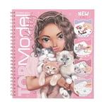 Idena- Depesche 13038 TOPModel Create Your Kitty-Livre de coloriage avec 47 Pages pour créer des Motifs de Chats, y Compris 5 Feuilles d'autocollants, Multicolore