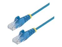 StarTech.com Cable reseau Ethernet RJ45 Cat6 de 1 m - Cordon de brassage mince Cat 6 UTP sans crochet - Fil Gigabit bleu (N6PAT100CMBLS) - Cordon de raccordement - RJ-45 (M) pour RJ-45 (M) - 1 m...