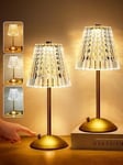 One Fire Bedside Lamps Set of 2, Touch Lamps Bedside Lamp, 10-Way Dimmable Crys