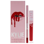 Velvet Lip Kit - 405 Red Velvet by Kylie Cosmetics for Women - 2 Pc 0.10oz Velvet Liquid Lipstick, 0.03oz Lip Liner