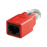 Adaptateur CrossOver RJ45-RJ45, Mâle/Femelle, cat 5e, Rouge (68912) - Goobay