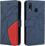 Coque Pour Samsung Galaxy A20/ A30/ M10s, Etui En Cuir Pu Portefeuille Housse Fermeture Magnetique Und Flip Protection Case Avec Antichoc Tpu, Etui A Rabat, Fentes Pour Cartes (Bleu)