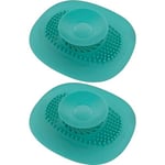 cyclingcolors 2X Bouchon Baignoire Universel Vidange Silicone Evier Lavabo Cuisine Protection Sol Buanderie Salle Bain Filtre Odeur, Bleu Clair