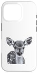 Coque pour iPhone 16 Pro Dessin à stylo et à l'encre de bébé cerf fauve mignon