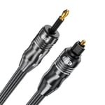 Câble Mini Toslink, Câble Optique Audio Numérique,Toslink vers Mini Toslink, 3.5mm Cable Spdif Fibre Optique, Câble Optique pour Barre De Son (0,5M, Toslink optique vers mini Toslink, Noir)