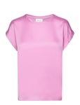 Viellette S/S Satin Top - Noos Tops T-shirts & Tops Short-sleeved Pink Vila