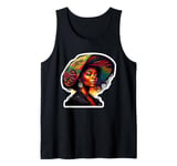 Colorful African American Woman in Hat Tank Top