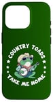 Coque pour iPhone 16 Pro Country Toads Take Me Home, crapaud cowboy cool jouant de la musique