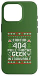 Coque pour iPhone 16 Pro Geek Erreur 404 Type Pull Moche Noel Homme Femme Développeur