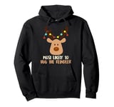 Christmas MOST LIKELY TO HUG THE REINDEER Kids Pullover Hoodie