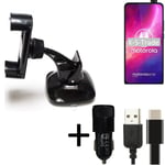 Car holder windshield dashboard for Motorola One Hyper charger Cell phone mount 