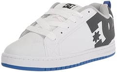 DC Men's Court Graffik Casual Low Top Skate Shoe Sneaker, White/Grey/Blue, 5.5 UK