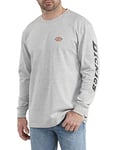 Dickies Men's Long Sleeve Logo Graphic Tee T Shirt, Heather Gray, L UK